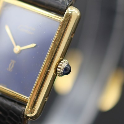 27125414c - CARTIER Tank Armbanduhr im vergoldeten Silbergehäuse, Schweiz um 1980, Handaufzug, Geh. ...