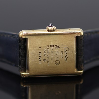 27125414e - CARTIER Tank Armbanduhr im vergoldeten Silbergehäuse, Schweiz um 1980, Handaufzug, Geh. ...