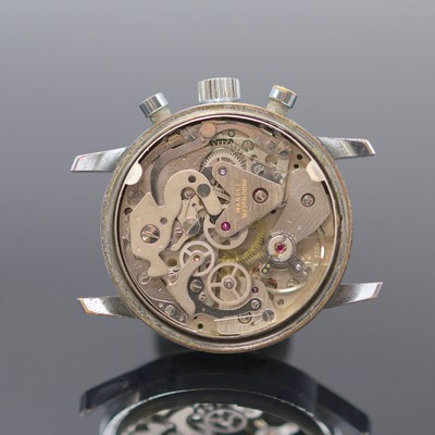 27125445d - MARCEL ET CIE verchromter Armbandchronograph mit Kaliber Valjoux 7733, Schweiz um 1970, ...