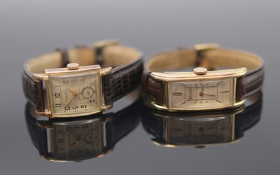 Image BULOVA 2 wristwatches, Switzerland/USA 1940`s, manual winding, 10k gold filled, 1x ...