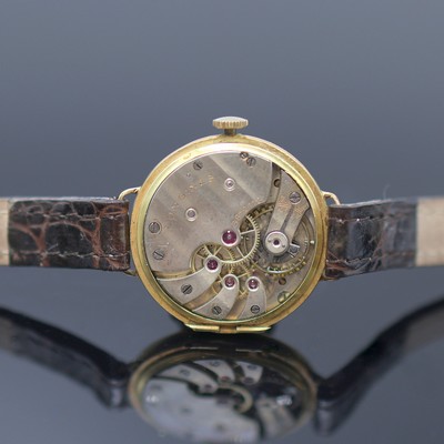 27125451e - LONGINES frühe Damenarmbanduhr in GG 750/000, Schweiz um 1920, Handaufzug, dell. ...