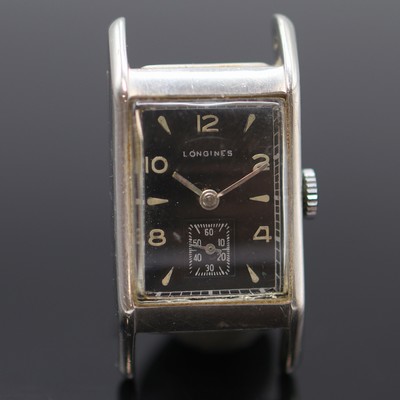 27125453a - LONGINES seltene rechteckige Armbanduhr in Palladium, Schweiz/USA 1940er Jahre, ...