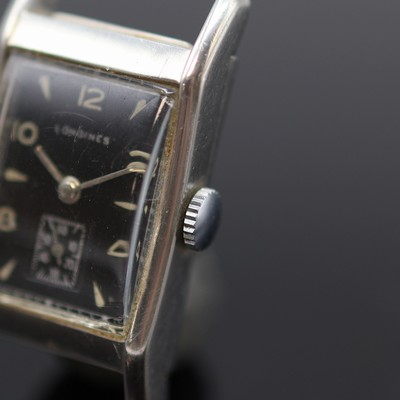 27125453b - LONGINES seltene rechteckige Armbanduhr in Palladium, Schweiz/USA 1940er Jahre, ...