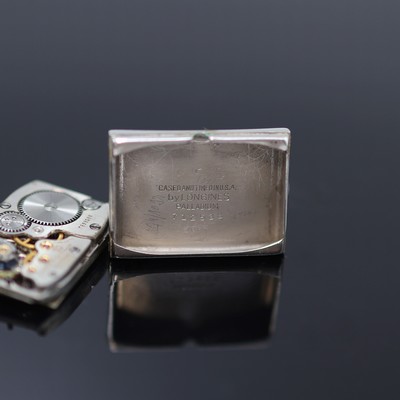 27125453e - LONGINES seltene rechteckige Armbanduhr in Palladium, Schweiz/USA 1940er Jahre, ...