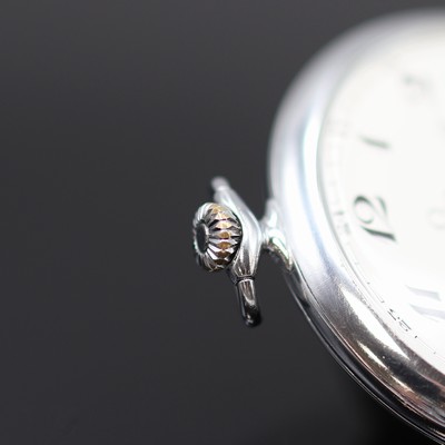 27125474b - OMEGA offene Taschenuhr, Schweiz um 1969, verchr., 3-teil. Geh., Boden und Glasrand ...