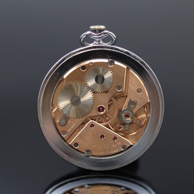 27125474d - OMEGA offene Taschenuhr, Schweiz um 1969, verchr., 3-teil. Geh., Boden und Glasrand ...