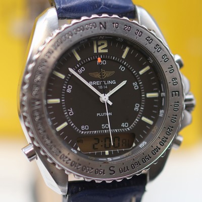27125476b - BREITLING Pluton Multifunktions-Armbanduhr Referenz A51038, quarz, Boden und Krone ...