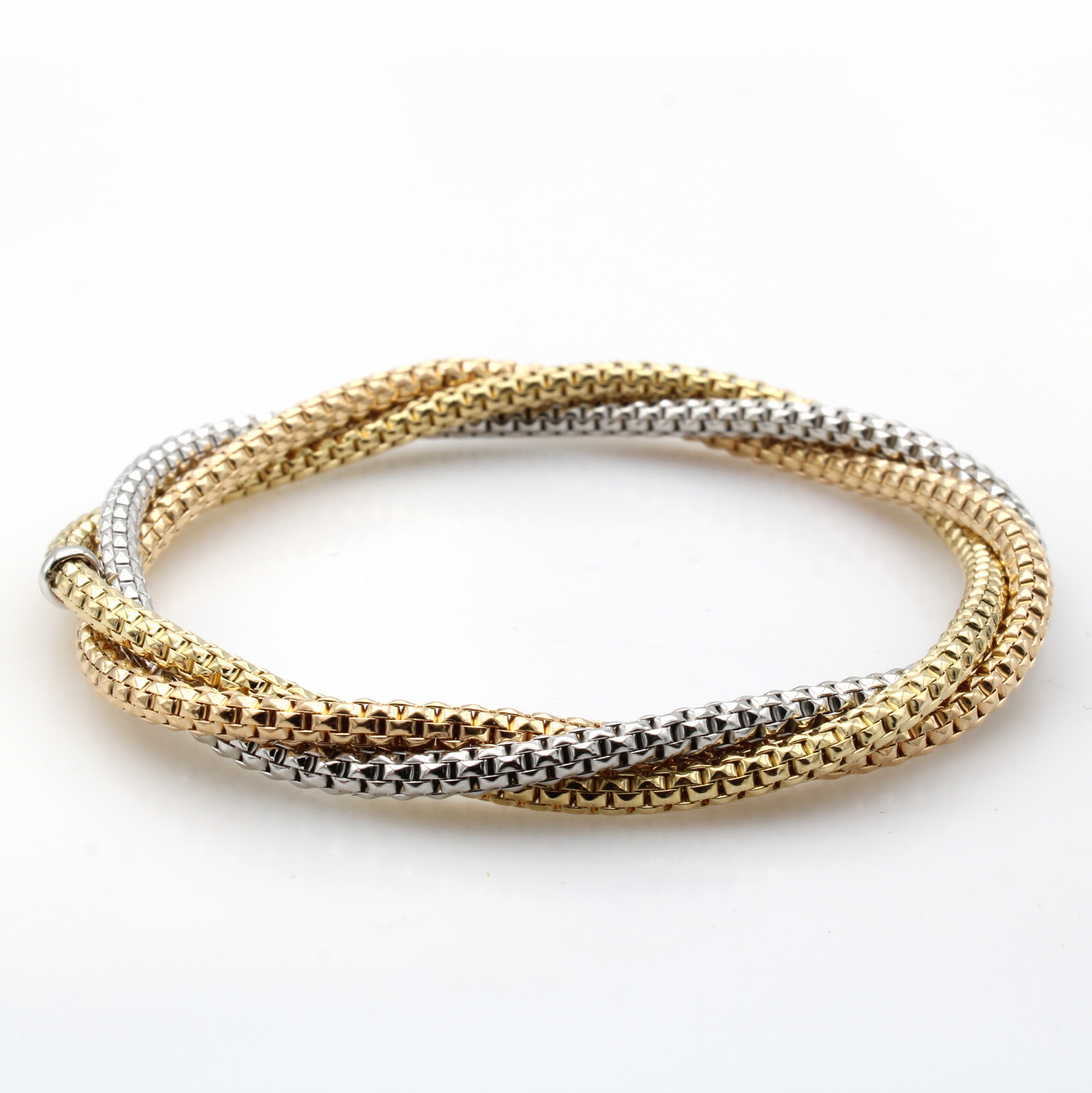 Image 27125521 - 3-reihiges Armband, GG/WG/RG 585/000, D. ca.5.5 cm