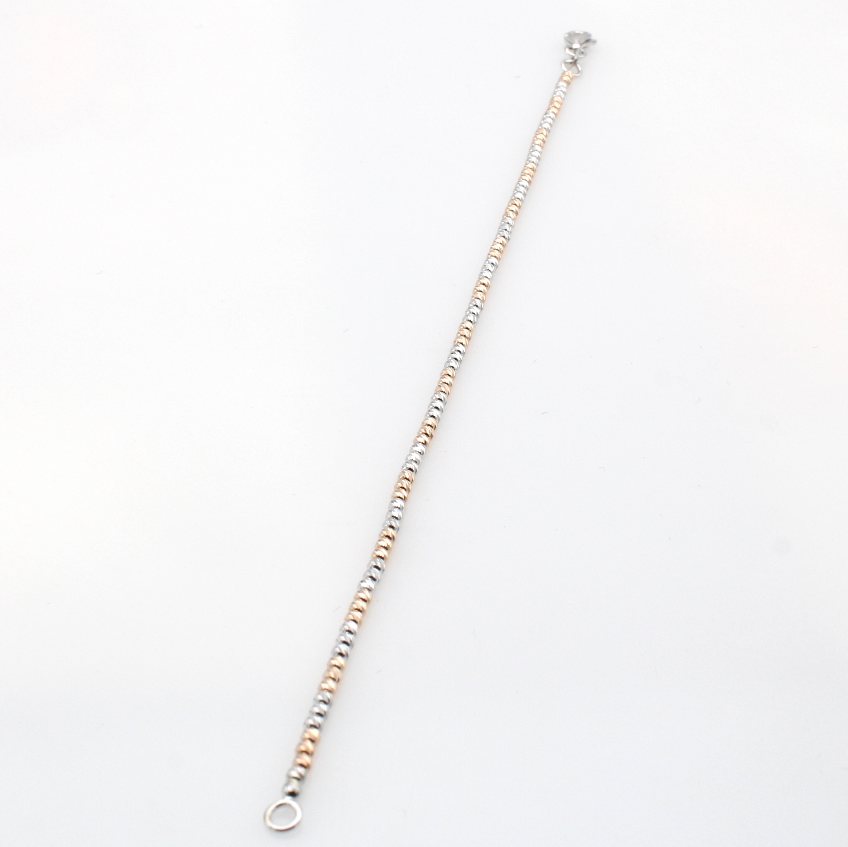 Image 27125533 - Armband, WG/RG 585/000, diam. Kügelchen, D. 1.8 mm, Karabinerschl., L. ca. 18 cm