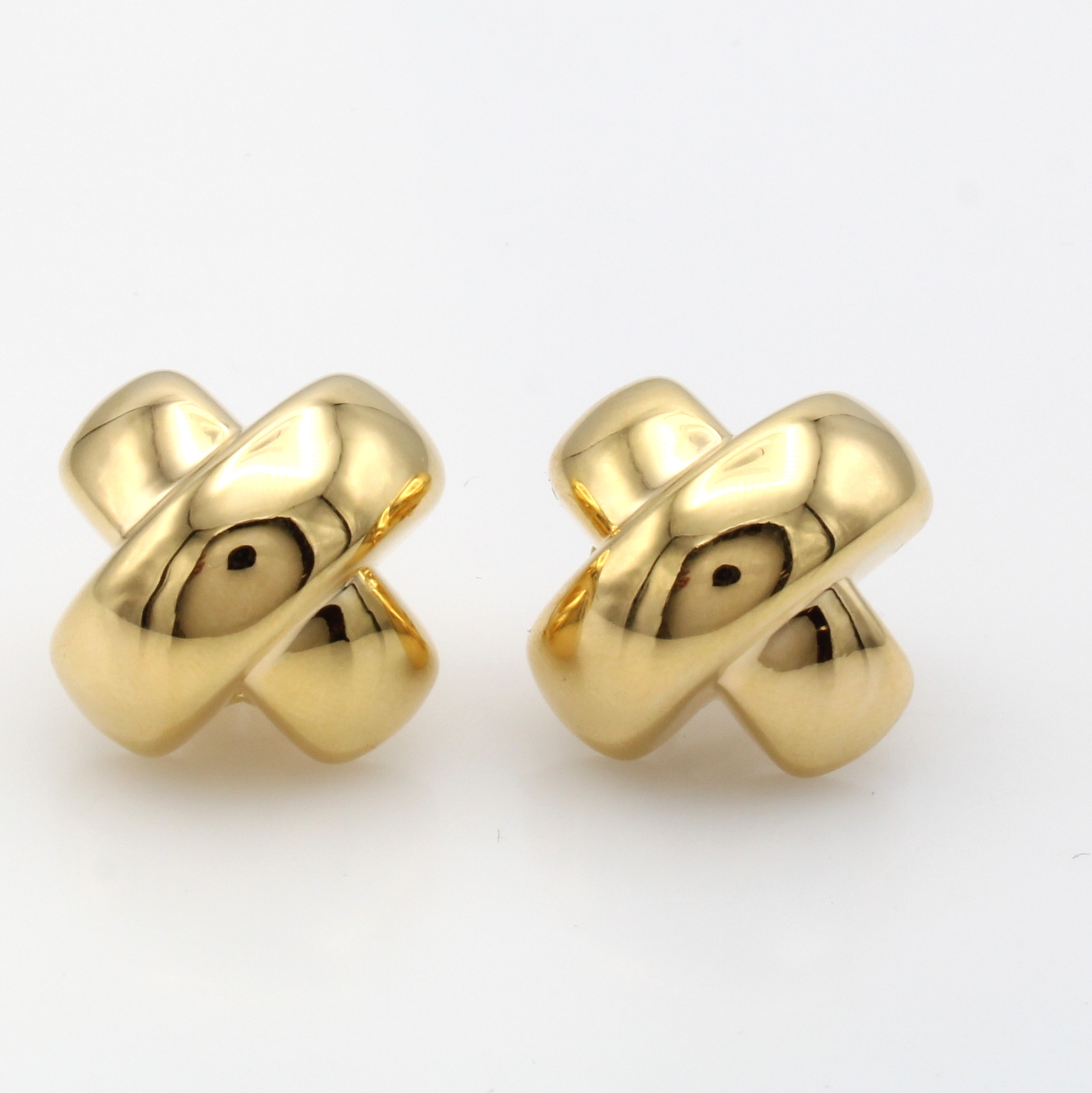 Image 27125541 - Paar Ohrstecker, GG 585/000, im Kreuzdesign,m. Clipbrisur