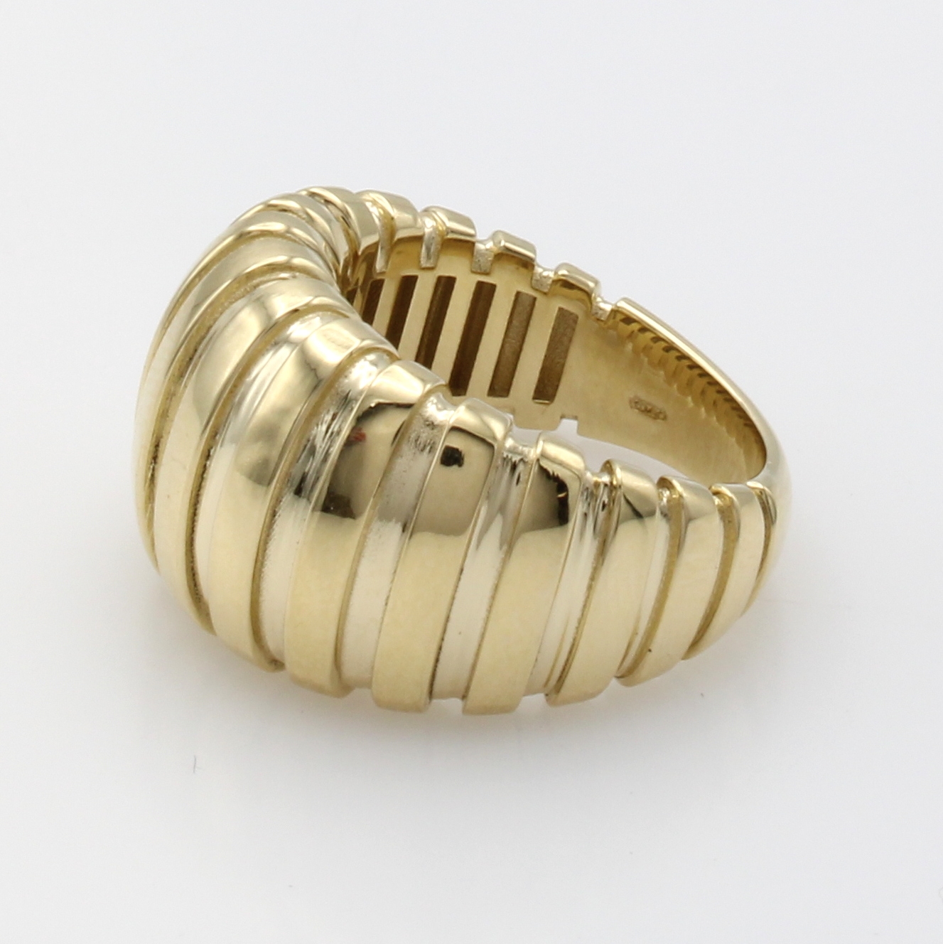 Image 27125547 - Breiter Ring, GG 585/000, gerilltes Design, RW ca. 53