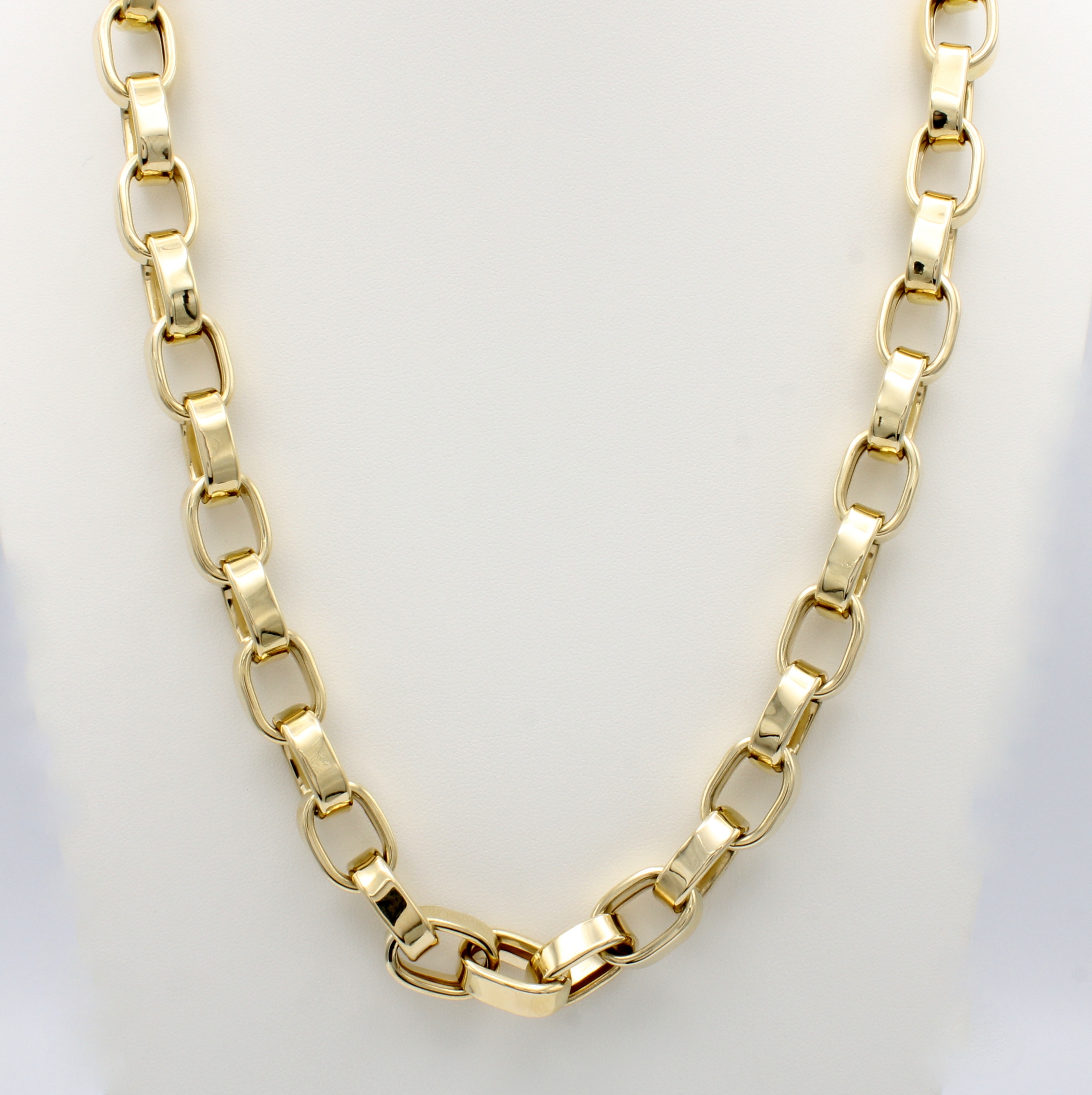 Image 27125559 - Collier im modernen Ankermuster, GG 585/000, verdeckte Klappschließe, B. ca. 13 mm, L. ...