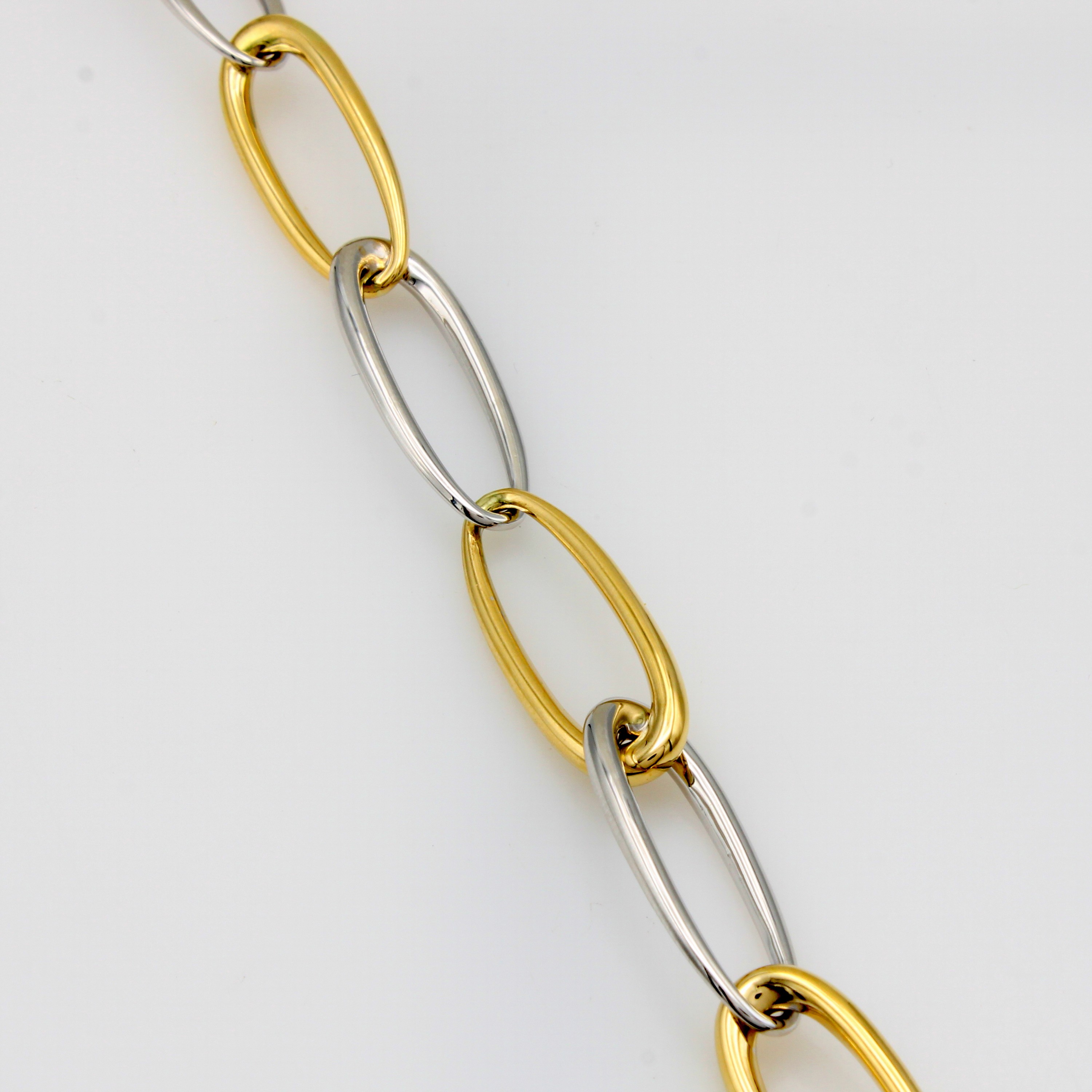 Image 27125599 - Armband im Phantasiemuster, GG/WG 585/000, mod. Karabinerschl., B. ca. 10 mm, L. ca. 19 ...