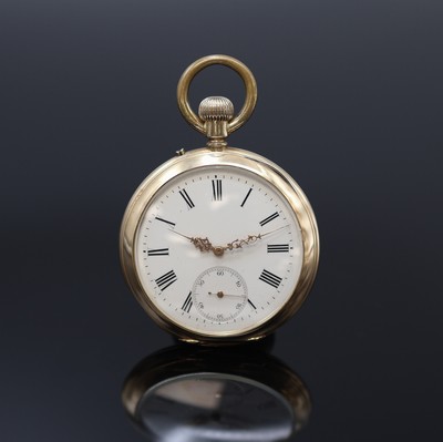 Image WUILLEUMIER-ROBERT & FILS open face 14k pink gold pocket watch, Switzerland around 1900, ...
