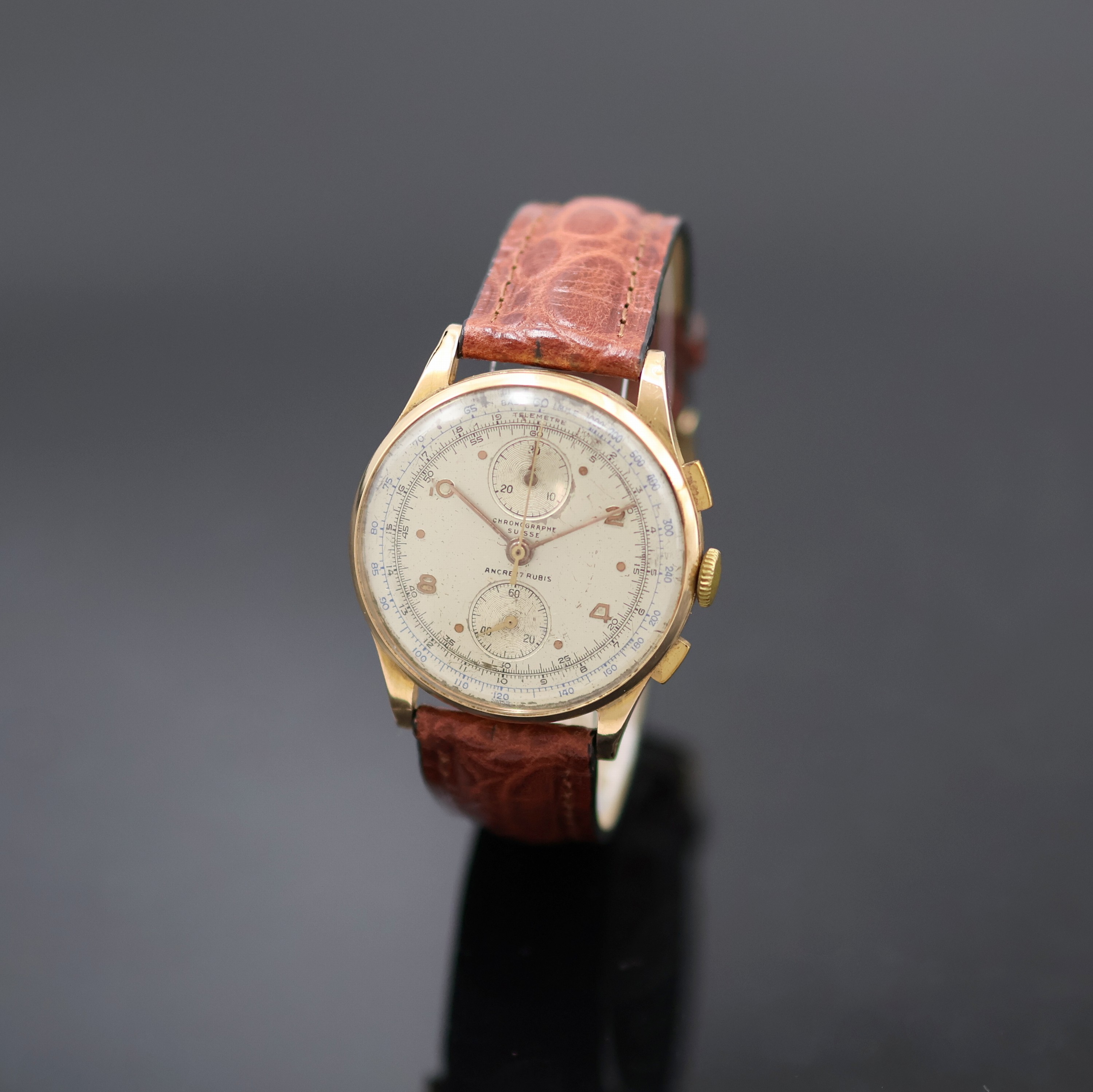 Image 27125669 - CHRONOGRAPHE SUISSE / BRITIX Schaltradchronograph in RG 750/000, Handaufzug, Schweiz um ...