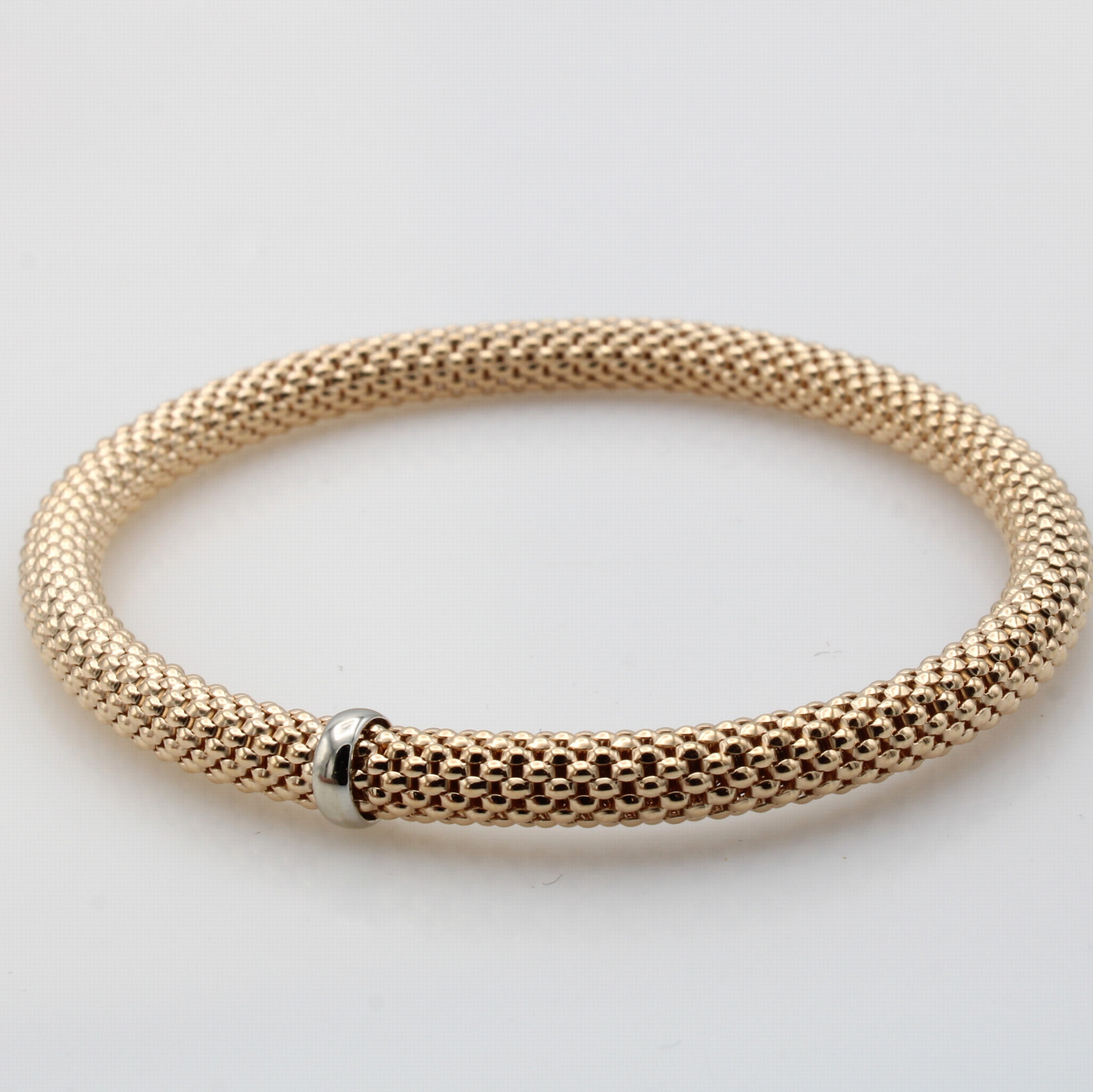 Image 27125681 - Flexibles Armband, RG 585/000, im Himbeermuster, D. ca. 5.5 cm