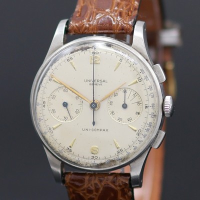 27125668a - UNIVERSAL GENEVE Uni-Compax Schaltradchronograph in Edelstahl Referenz 22431, Schweiz ...