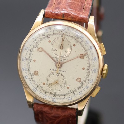 27125669a - CHRONOGRAPHE SUISSE / BRITIX Schaltradchronograph in RG 750/000, Handaufzug, Schweiz um ...