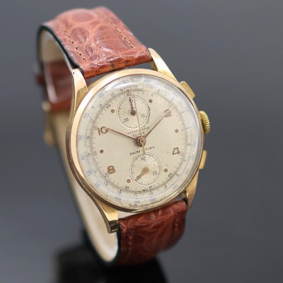 27125669b - CHRONOGRAPHE SUISSE / BRITIX Schaltradchronograph in RG 750/000, Handaufzug, Schweiz um ...
