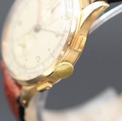 27125669c - CHRONOGRAPHE SUISSE / BRITIX Schaltradchronograph in RG 750/000, Handaufzug, Schweiz um ...