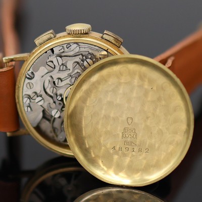 27125671f - Schaltradchronograph Kaliber Venus 170 in GG 750/000, Schweiz um 1945, Handaufzug, ...