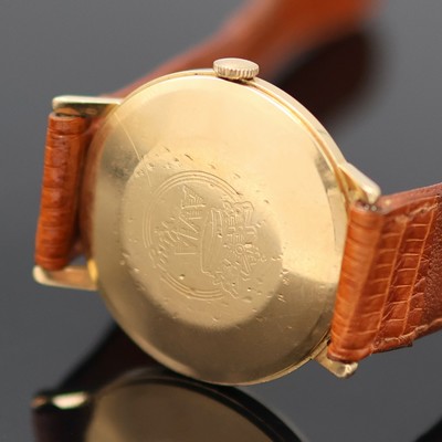 27125673d - AVIA King Armbanduhr in RG 750/000, Automatik, Schweiz um 1950, 2-teil. Geh., Boden ...