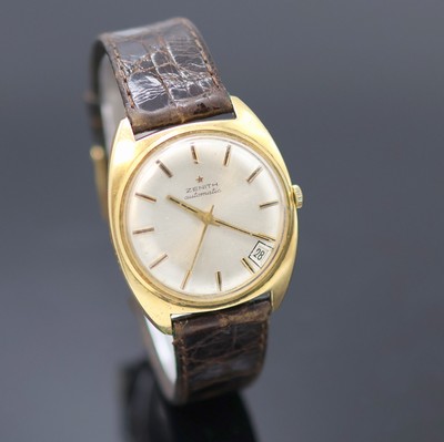 27125674b - ZENITH Herrenarmbanduhr in GG 750/000, Schweiz um 1968, Automatik,2-teil. Geh., Boden ...