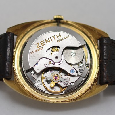 27125674g - ZENITH Herrenarmbanduhr in GG 750/000, Schweiz um 1968, Automatik,2-teil. Geh., Boden ...