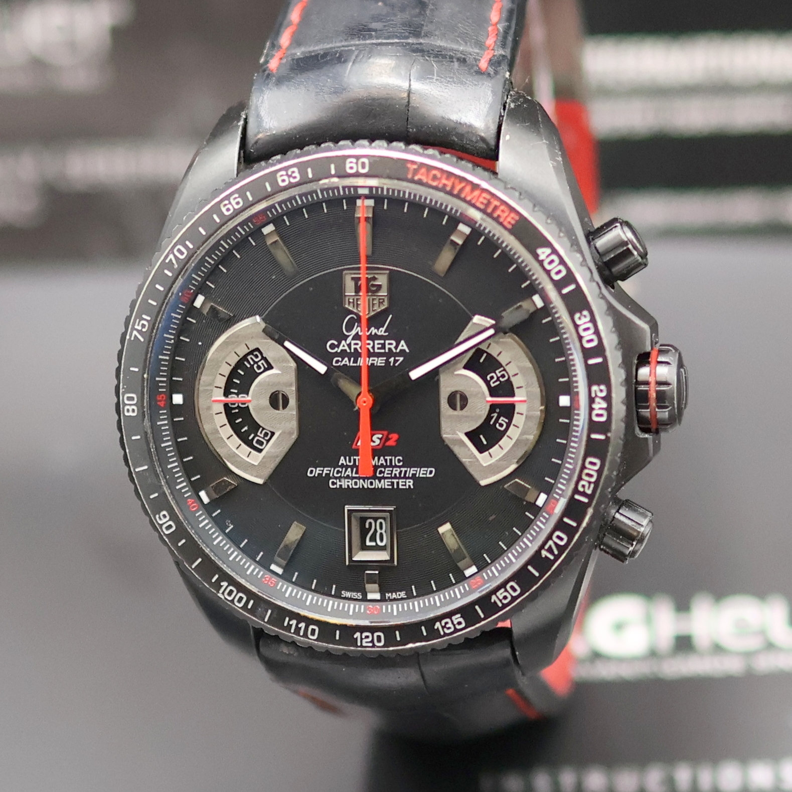 Detail a: TAG HEUER Grand Carrera RS 2 Calibre 17 Chronometer Herrenchronograph Referenz CAV518B, Schweiz verk. lt. beil. Pap. 12/2010, Automatik, ...