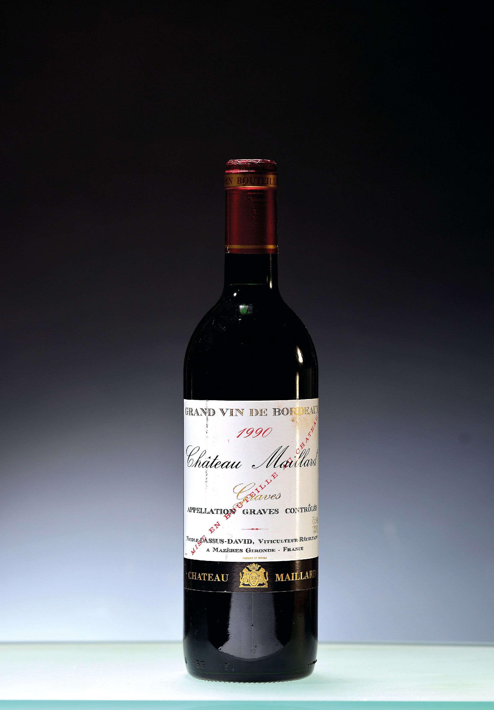 Image 27125791 - 1 Flasche 1990 Chateau Maillard, Graves, ca. 75 cl, 12%Vol, into neck