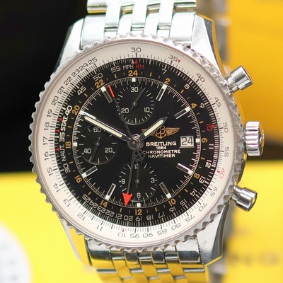 27125784a - BREITLING Navitimer World Chronometer Herrenarmbanduhr mit Chronograph und zweiter ...