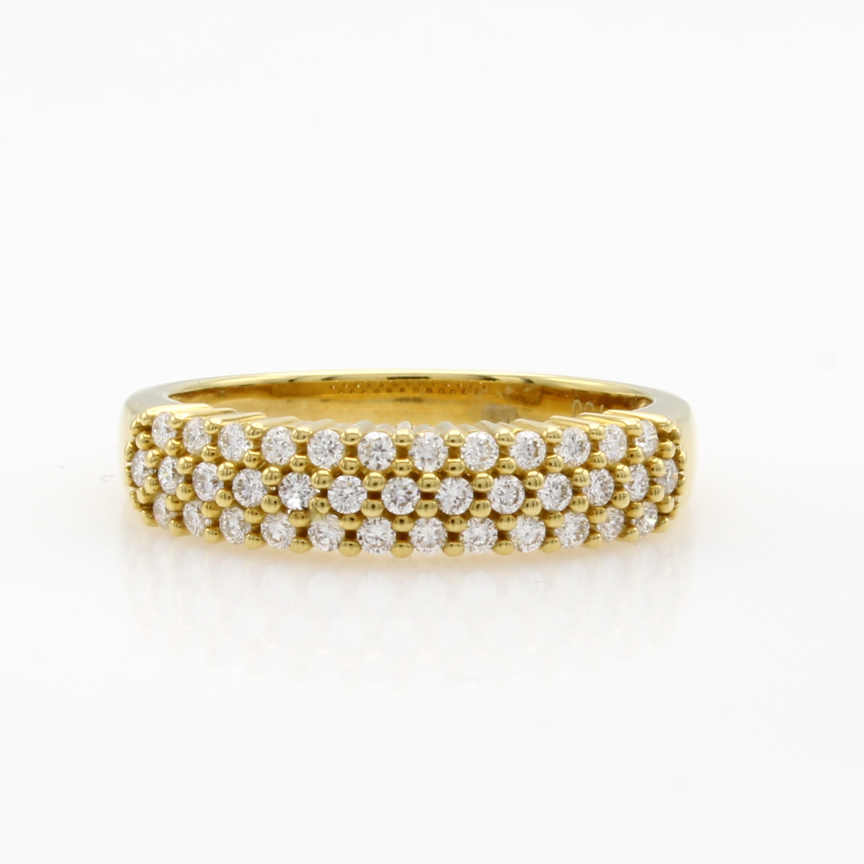 Image 27125834 - Ring mit Brillanten, GG 750/000, Brill. in 3 Reihen gef. zus. ca. 0.40 ct Weiß/si, RW ...