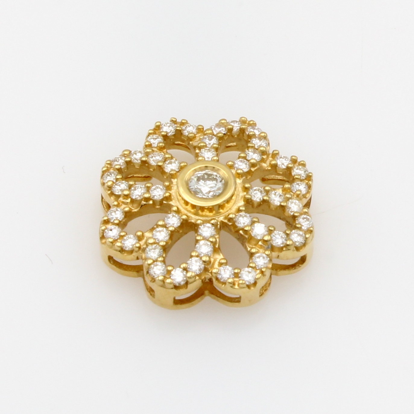 Image 27125848 - Anhänger ´Blüte´ mit Brillanten, GG 585/000, Brill. zus. ca. 0.50 ct get.Weiß/lupenr. ...