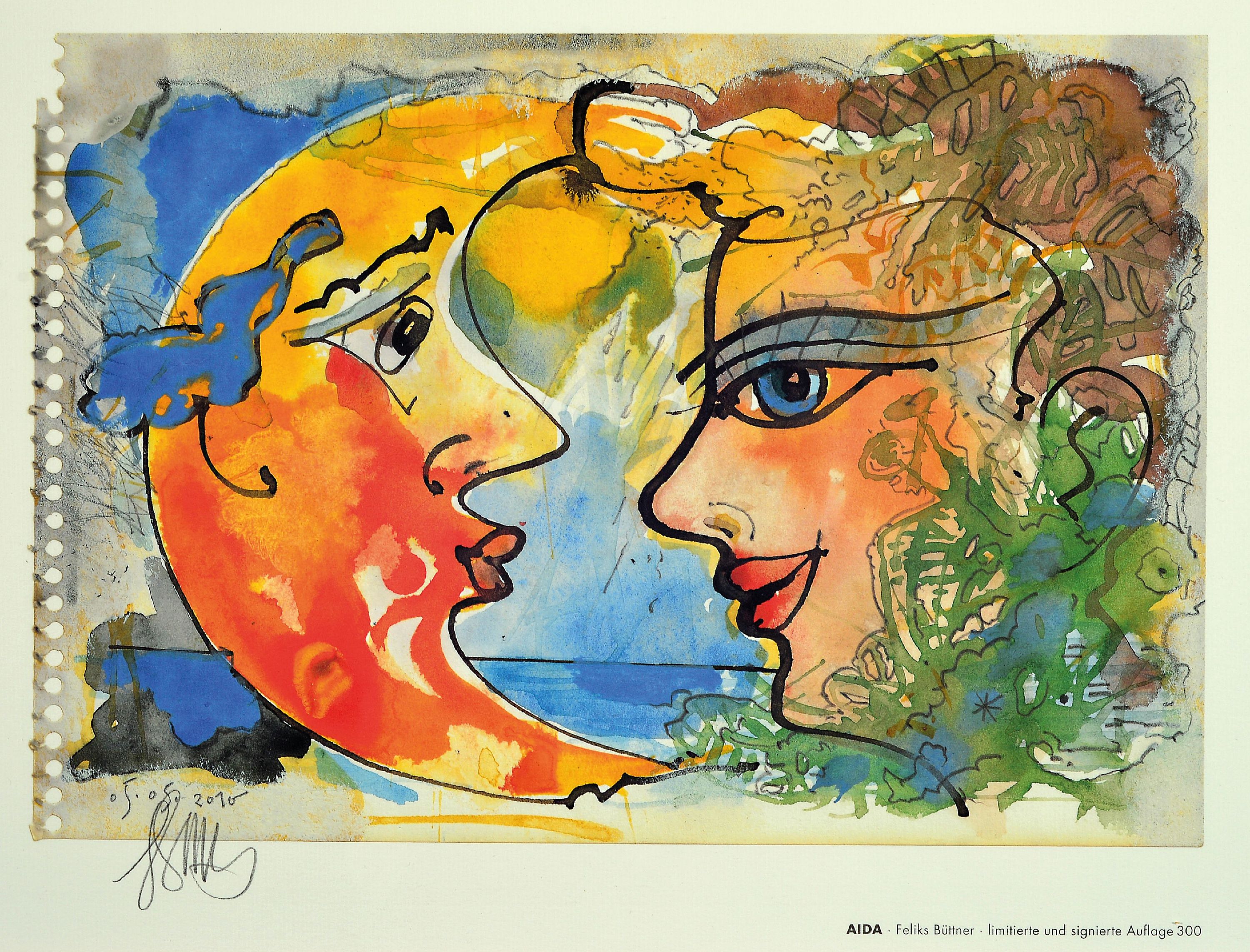 Image 27126063 - Feliks Büttner, geb. 1940 in Merseburg, zwei Kunstdrucke, limitierte und signierte ...