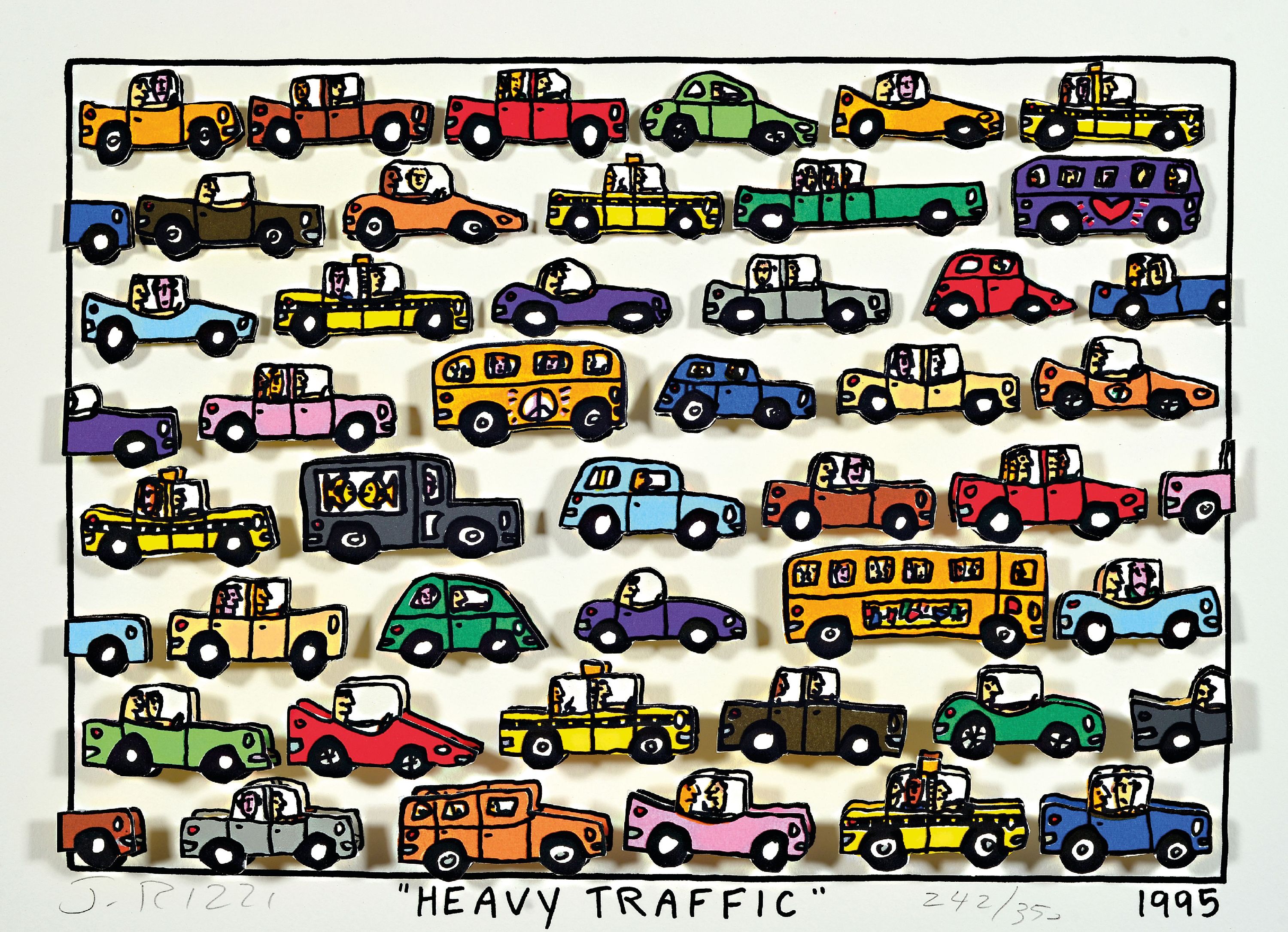 Image 27126120 - James Rizzi, 1950 Brooklyn New York - 2011, ´Heavy Traffic´ 3D construction, hand-signed, ...