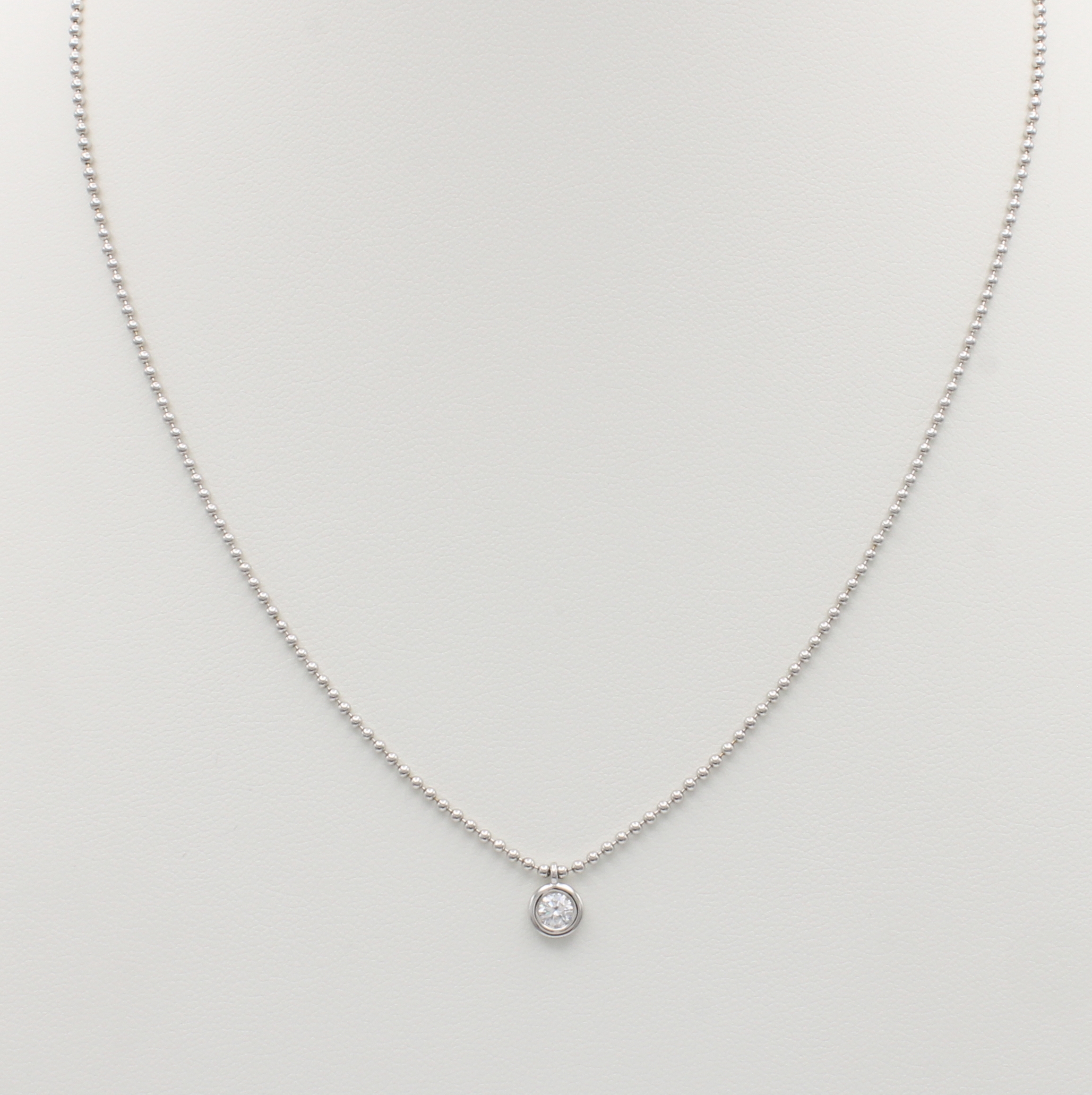 Image 27126126 - Collier mit Brillant, WG 750/000, Brill. ca.0.20 ct Weiß/si, Karabinerschl., Kette im ...