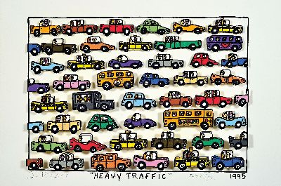 27126120k - James Rizzi, 1950 Brooklyn New York - 2011, ´Heavy Traffic´ 3D construction, hand-signed, ...