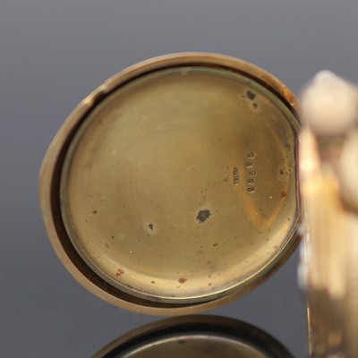 27126123g - Halbsavonette in GG 585/000, Schweiz um 1900, grav. Geh. dell., Metallcuvette, ...