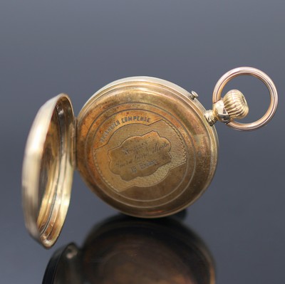 27126132b - Offene Taschenuhr in GG 585/000, Schweiz um 1905, Geh. dell., guill. Rückdeckel m. ...