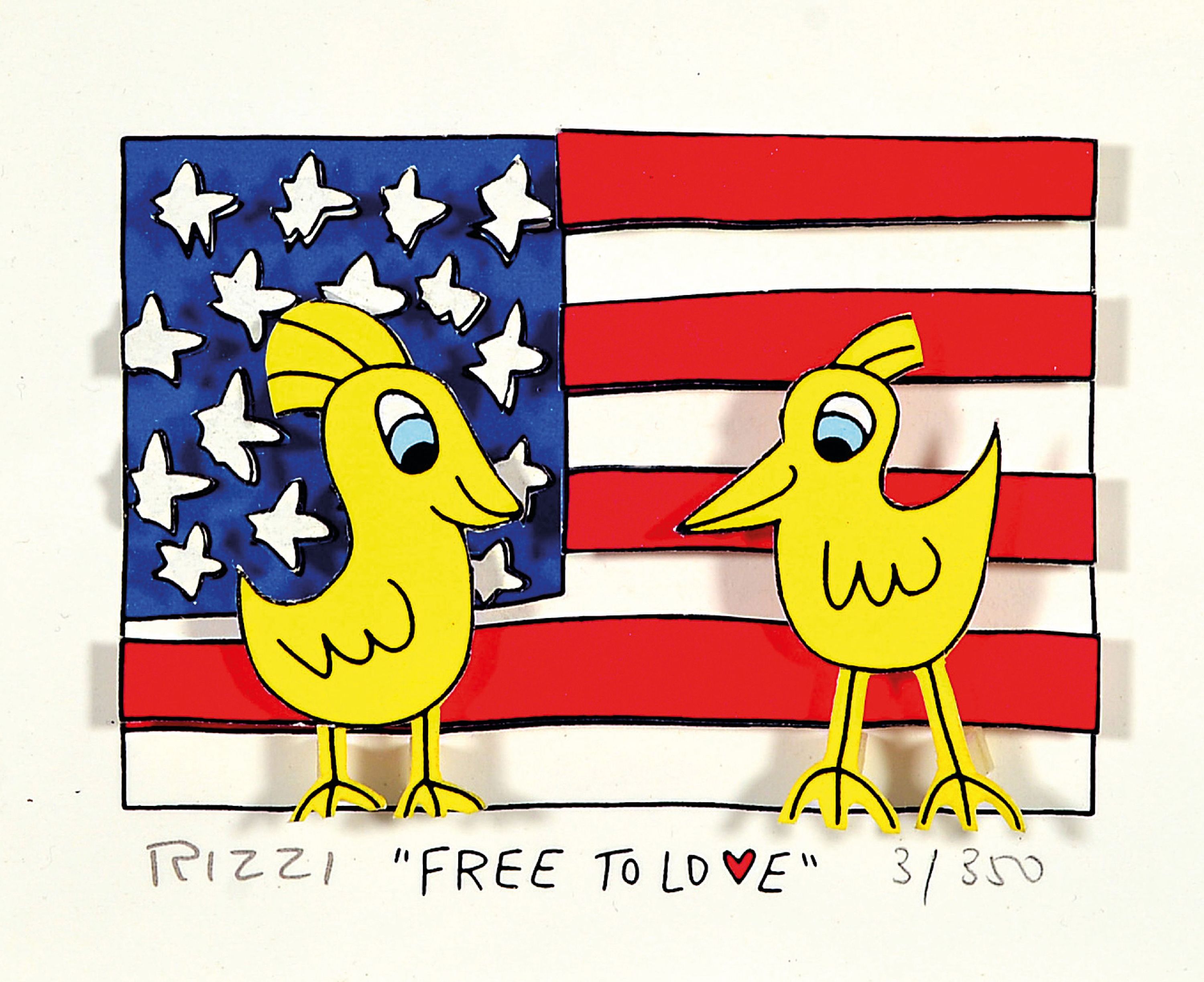 Image 27126232 - James Rizzi, 1950 Brooklyn New York - 2011, 3D-Konstruktion, ´Free To Love´, num.3/350, ...