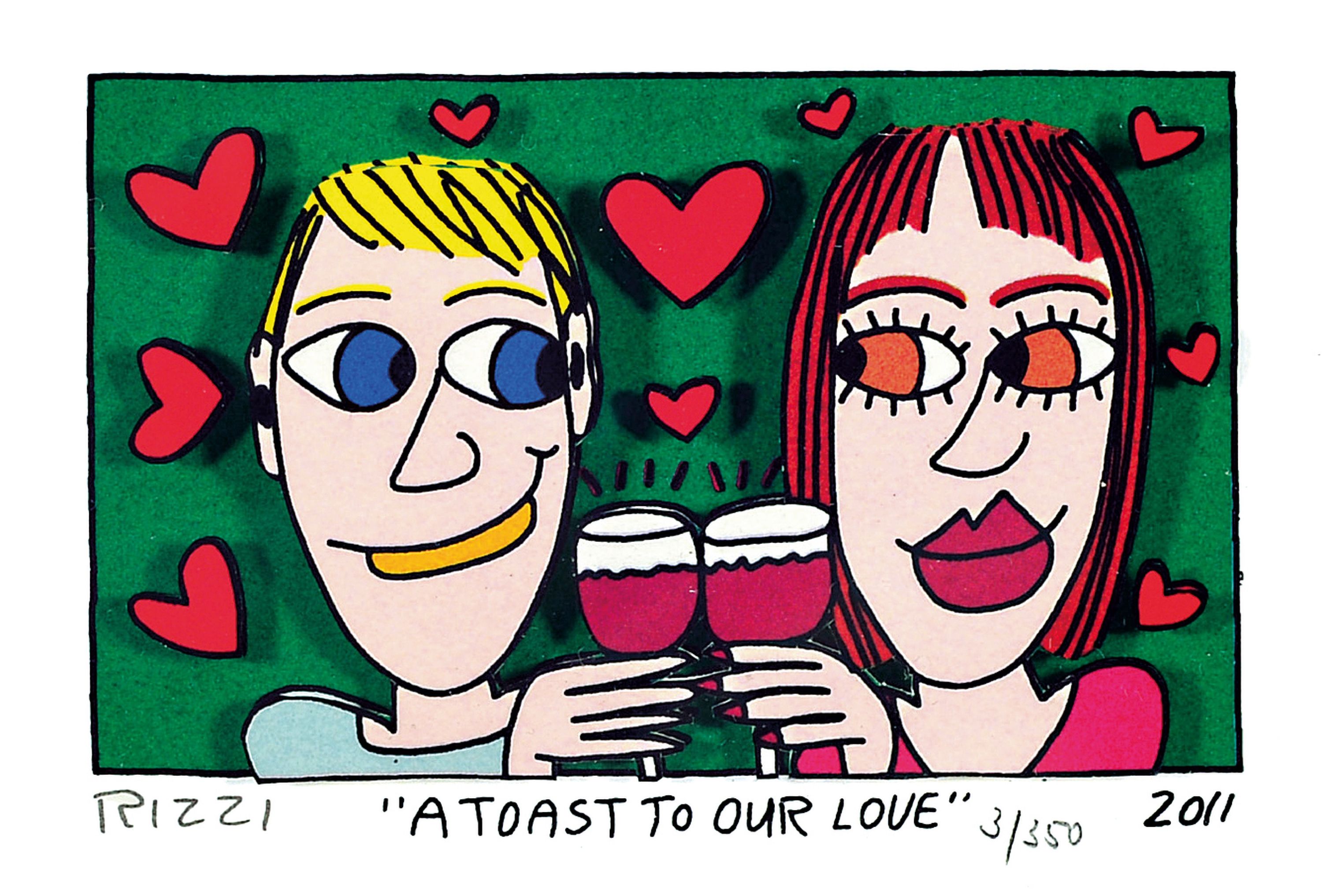 Image 27126234 - James Rizzi 1950 Brooklyn New York - 2011, 3D-Konstruktion, ´A Toast To our Love´, ...