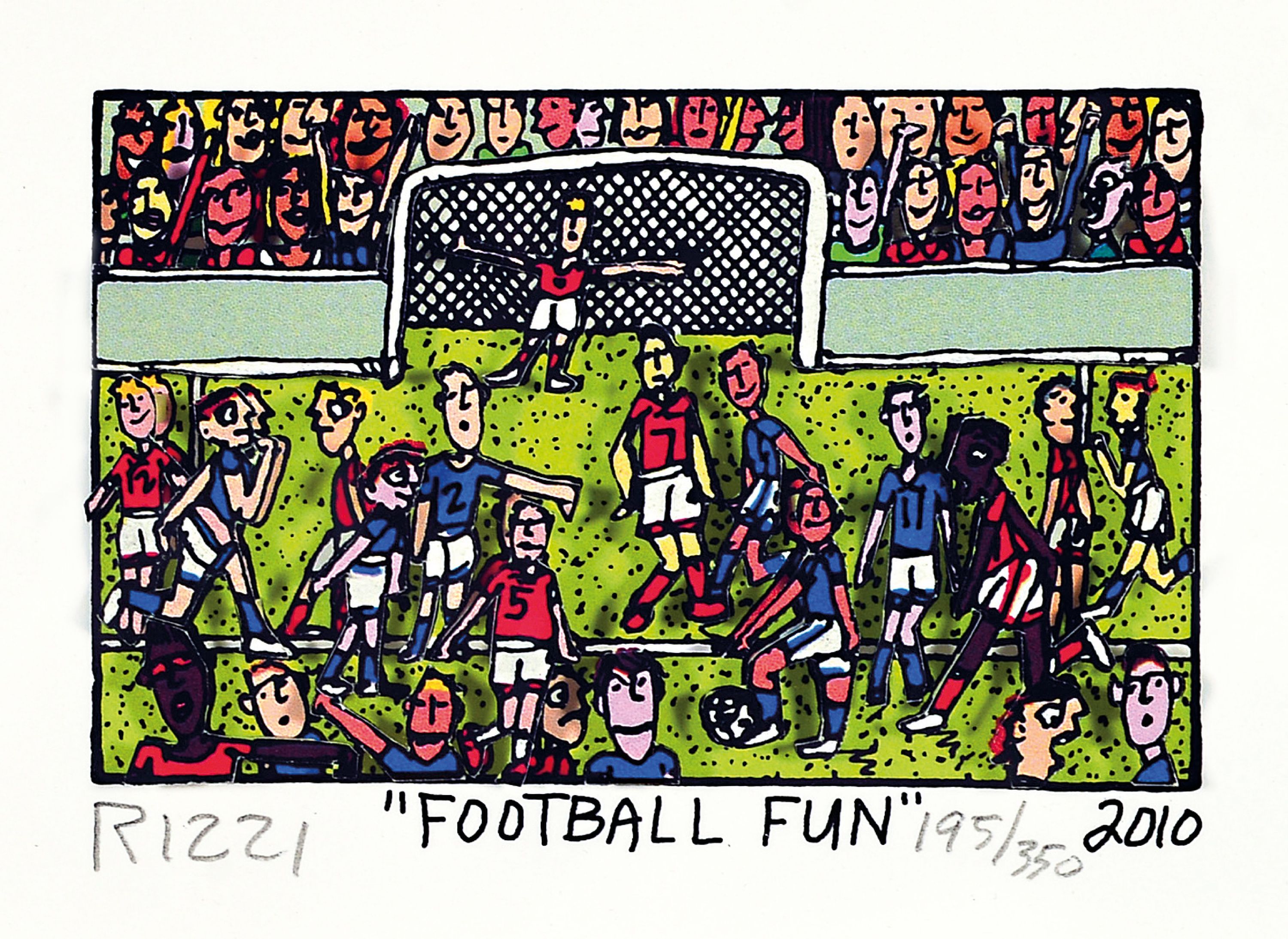 Image 27126235 - James Rizzi, 1950 Brooklyn New York - 2011, 3D-Konstruktion, ´Football Fun´, 195/350, ...