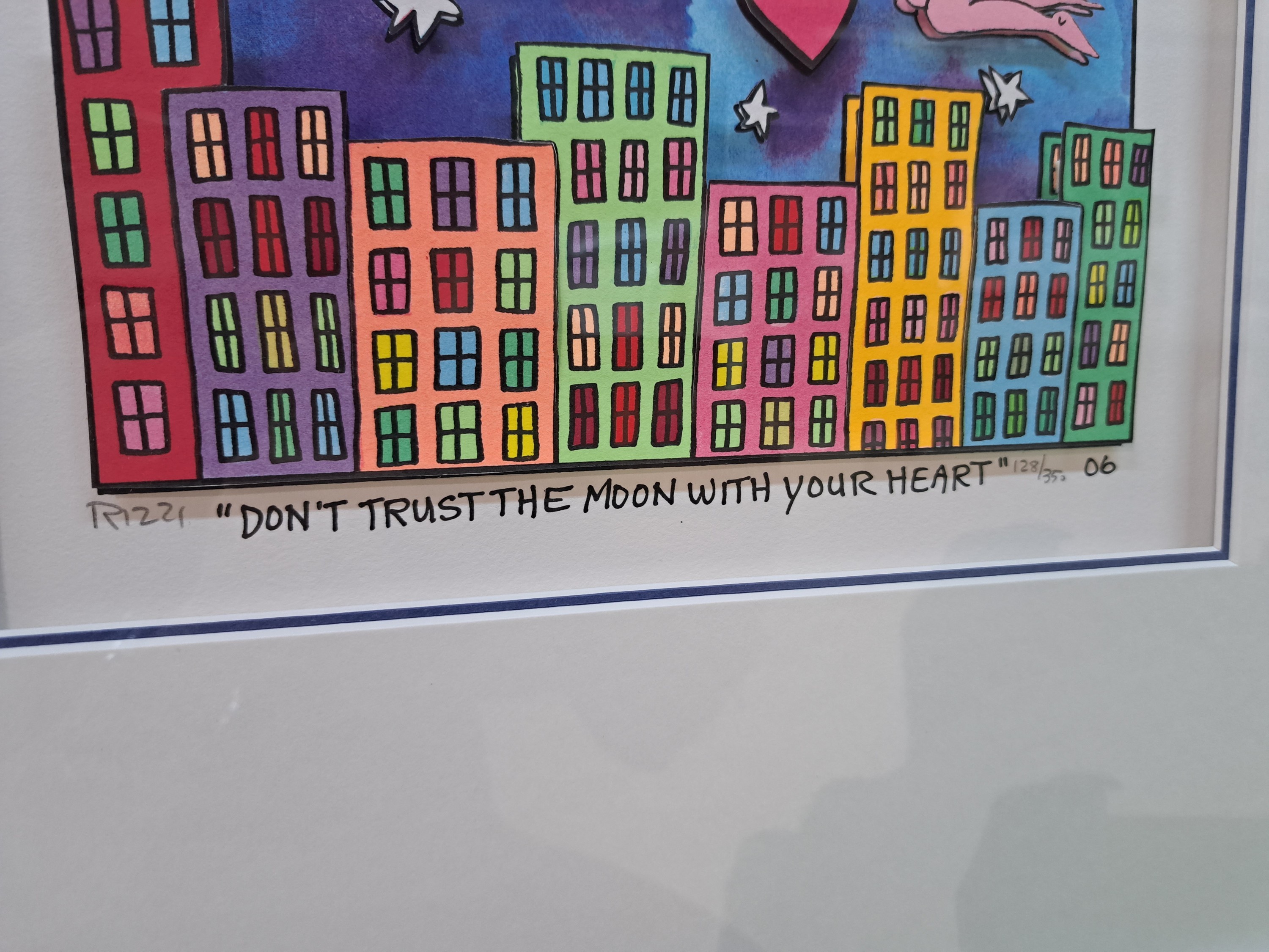 Detail d: James Rizzi, 1950 Brooklyn New York - 2011, große 3D-Konstruktion, "Don't Trust The Moon with Your Heart", handsigniert, num. ...