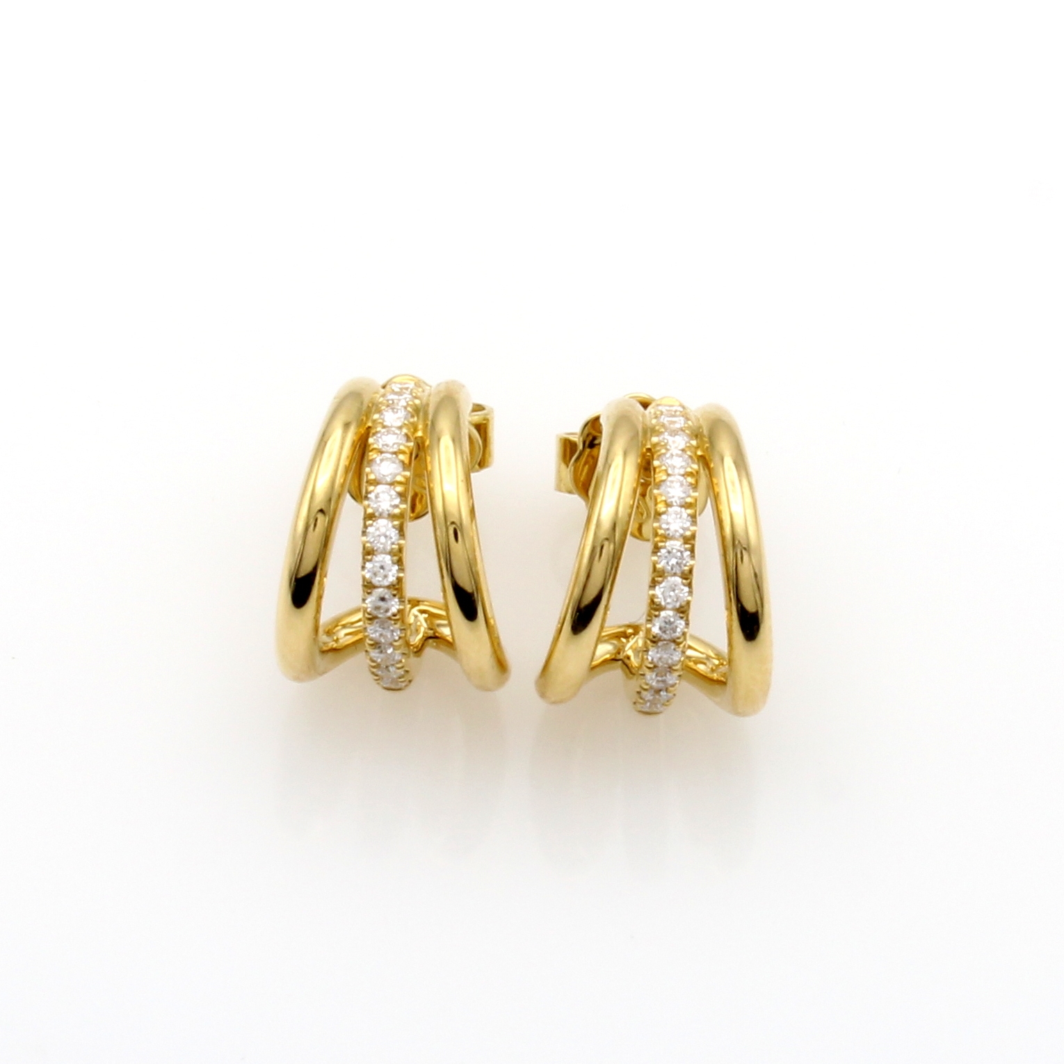 Image 27126240 - Paar Ohrstecker mit Brillanten, GG 750/000, 26 Brill. zus. ca. 0.22 ct Weiß/si ...
