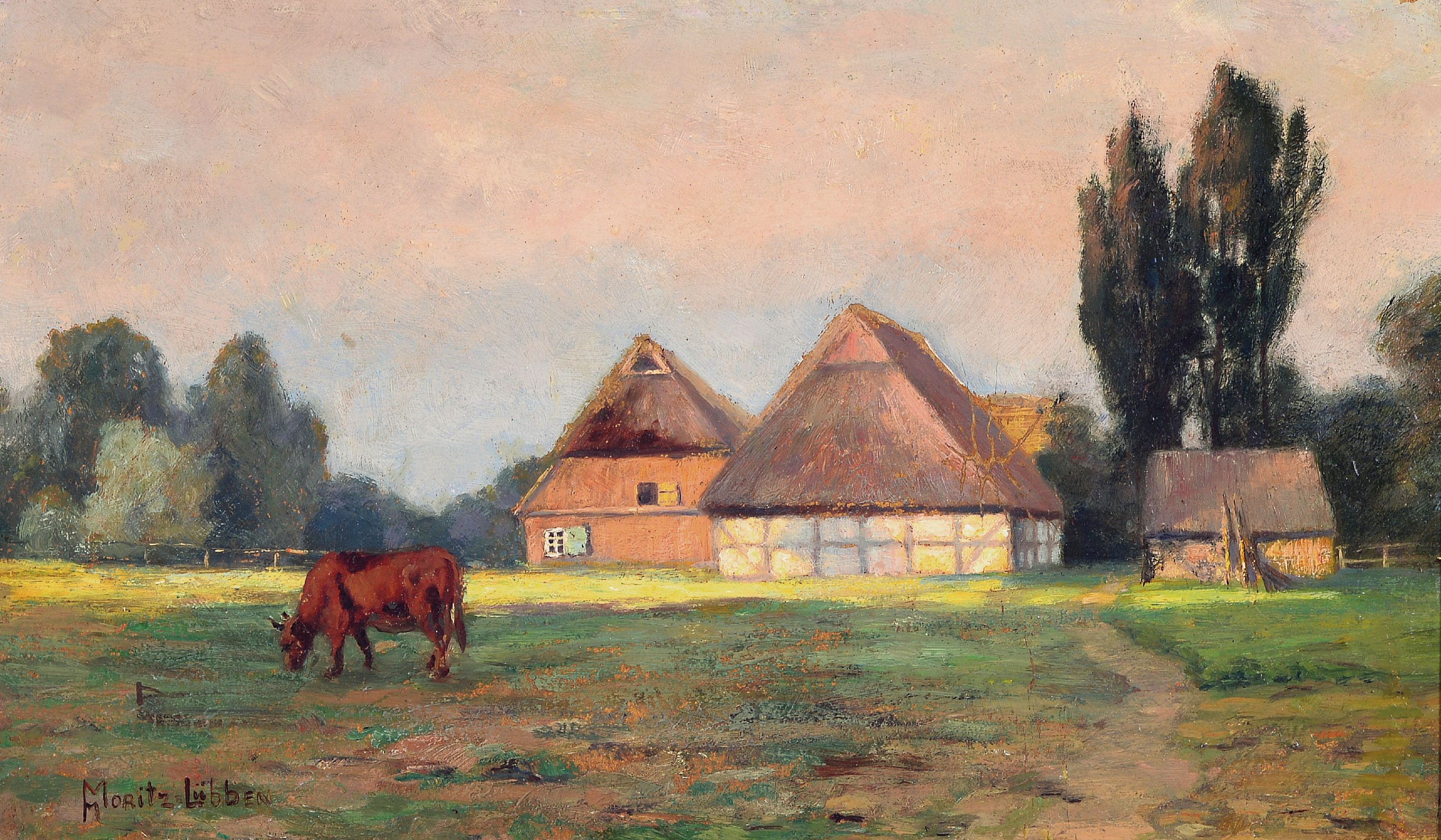 Image 27126252 - Maria Moritz-Lübben, 1860 Lübben-1925, Norddeutscher Bauernhof im Licht, ...