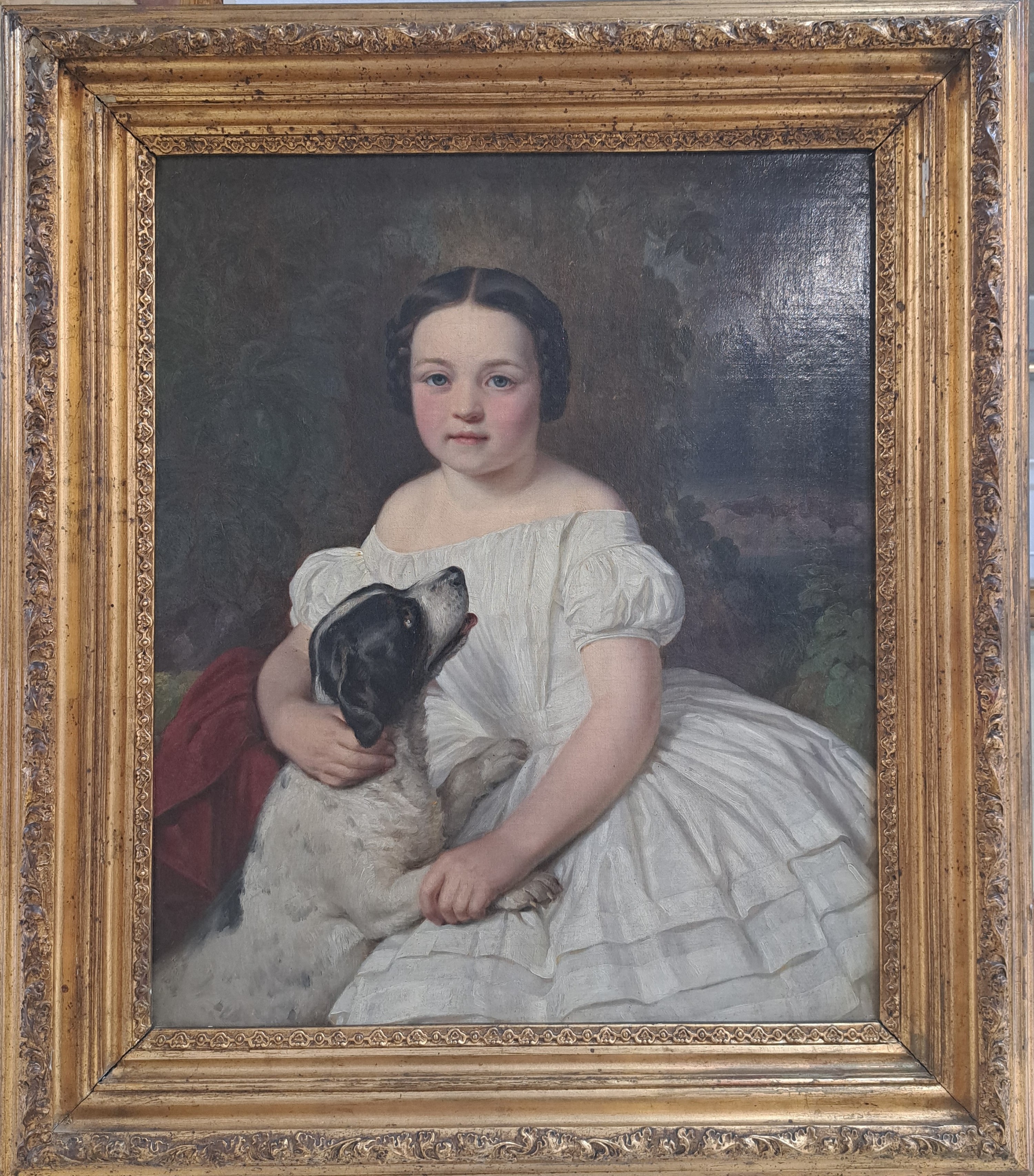 Detail a: Joseph Hartmann, 1812 Lütter/Rhön-1885 Darmstadt, Freifrau Fanny von Lersner im Alter von acht Jahren im Jahre 1854, rückseitig so betitelt und ...