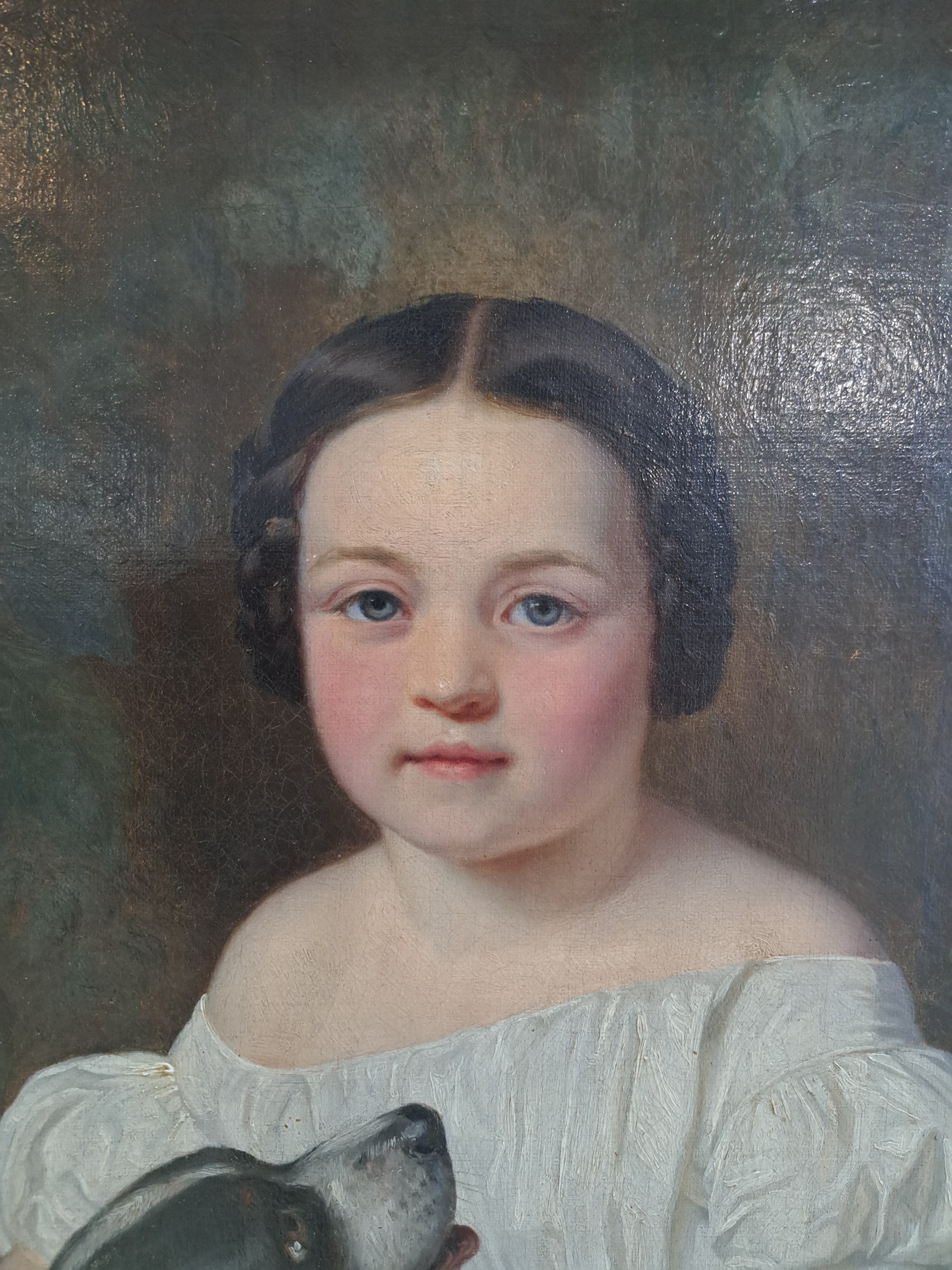 Detail c: Joseph Hartmann, 1812 Lütter/Rhön-1885 Darmstadt, Freifrau Fanny von Lersner im Alter von acht Jahren im Jahre 1854, rückseitig so betitelt und ...