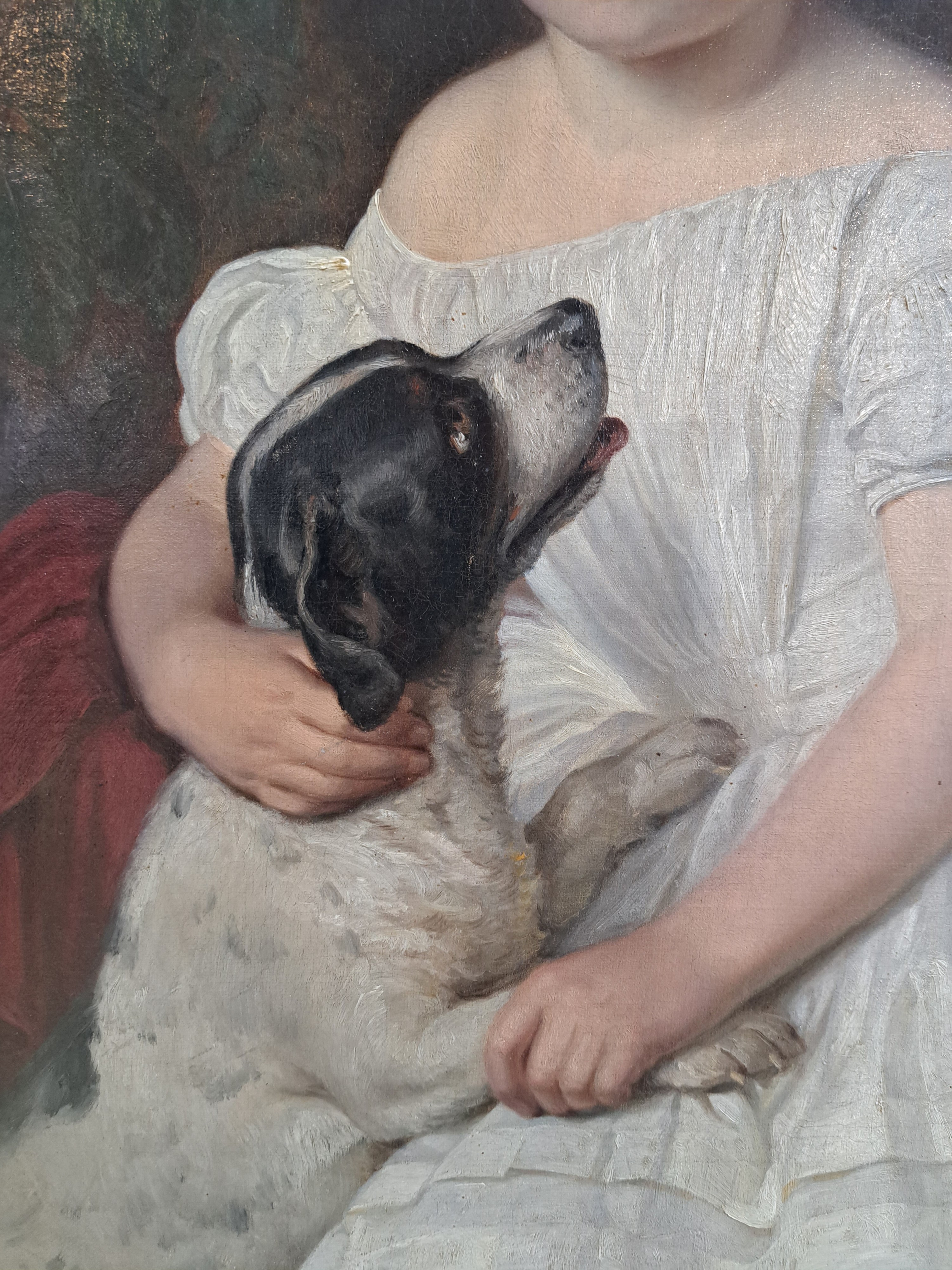 Detail d: Joseph Hartmann, 1812 Lütter/Rhön-1885 Darmstadt, Freifrau Fanny von Lersner im Alter von acht Jahren im Jahre 1854, rückseitig so betitelt und ...