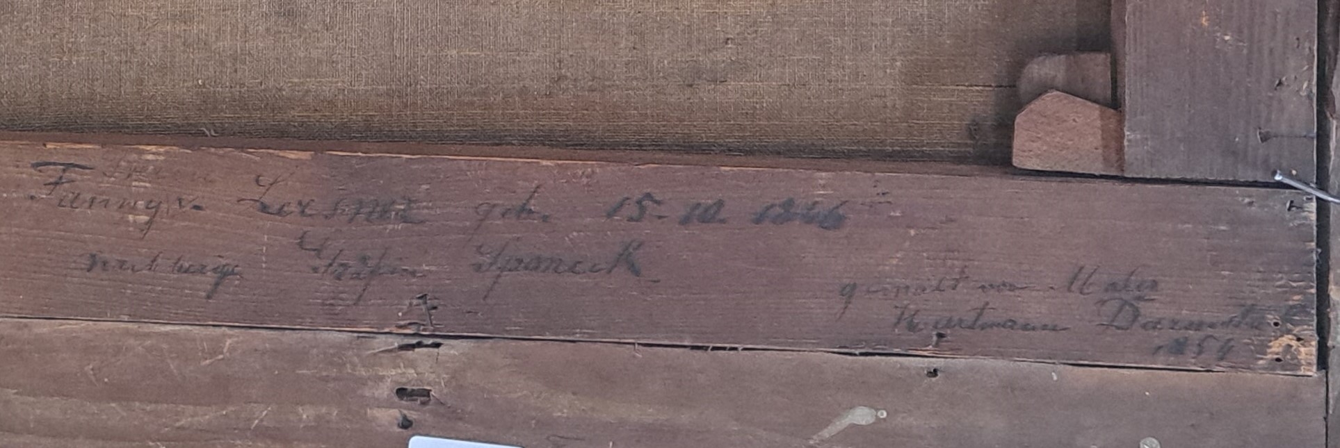 Detail f: Joseph Hartmann, 1812 Lütter/Rhön-1885 Darmstadt, Freifrau Fanny von Lersner im Alter von acht Jahren im Jahre 1854, rückseitig so betitelt und ...