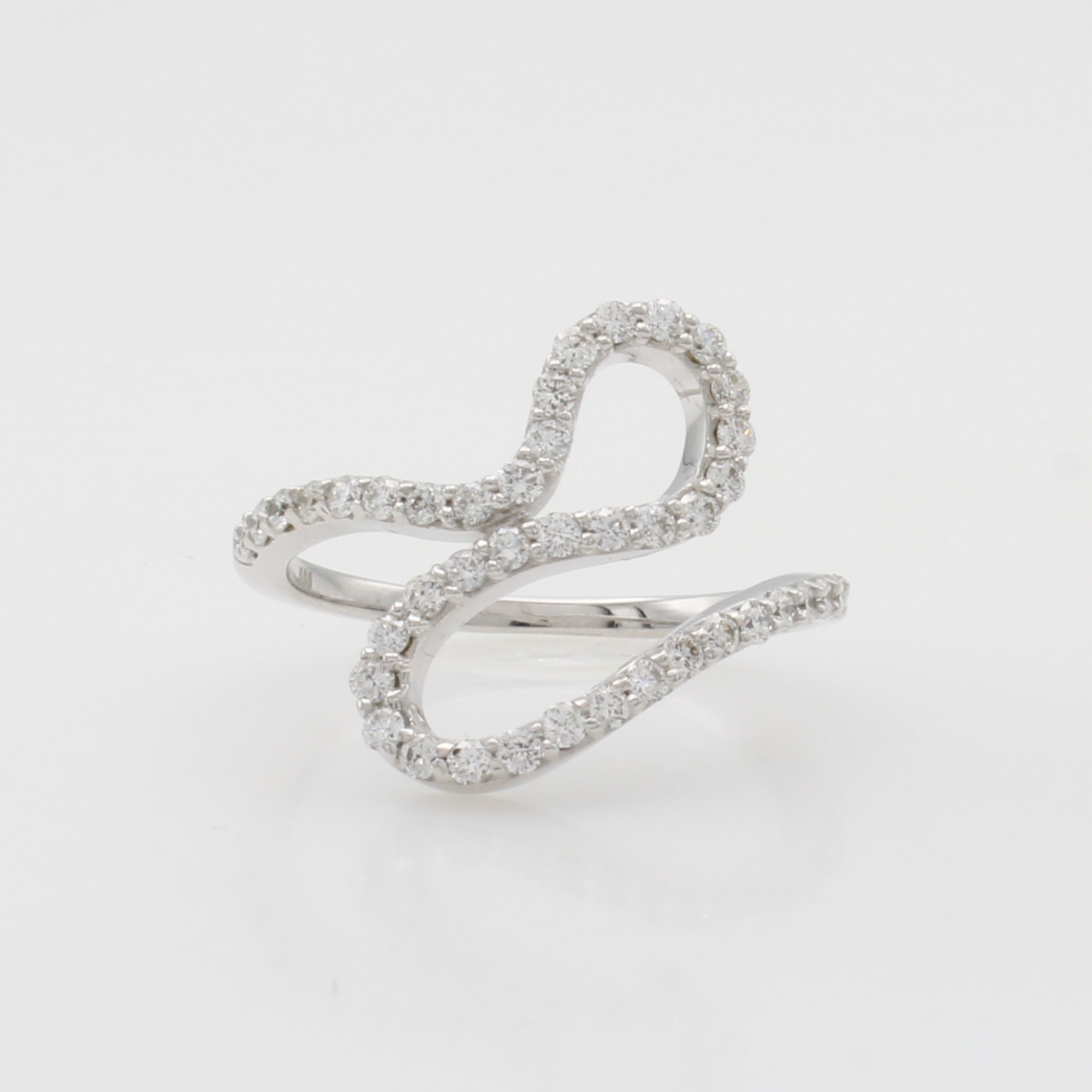 Image 27126278 - Ring mit Brillanten, WG 585/000, geschwungen gearb., Brill. zus. ca. 0.50 ct Weiß/si, ...